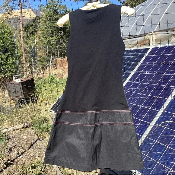 🍄Rare Custo Mushroom Birds Tree Art to Wear Black Mini Dress Sz 2 Boho Hippie - Picture 3 of 4